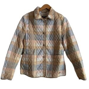 Leony Women’s Quilted Horse Patch Embroidered Snap On Jacket Size Medium